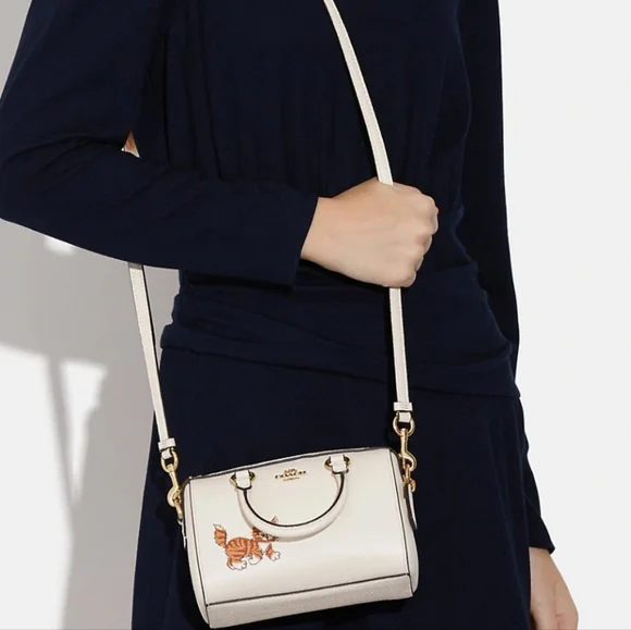 Last one New 🎀 Coach Mini Rowan Crossbody Bag With Print Kitten Cat Kitty - Picture 5 of 6